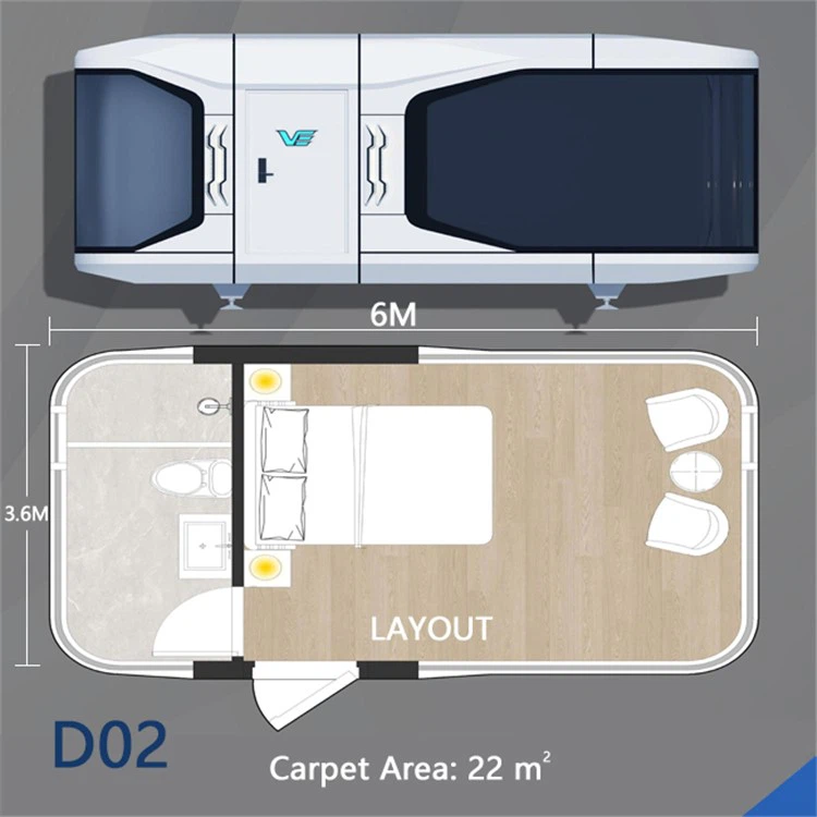 luxury waterproof modular capsule glamping small house 4