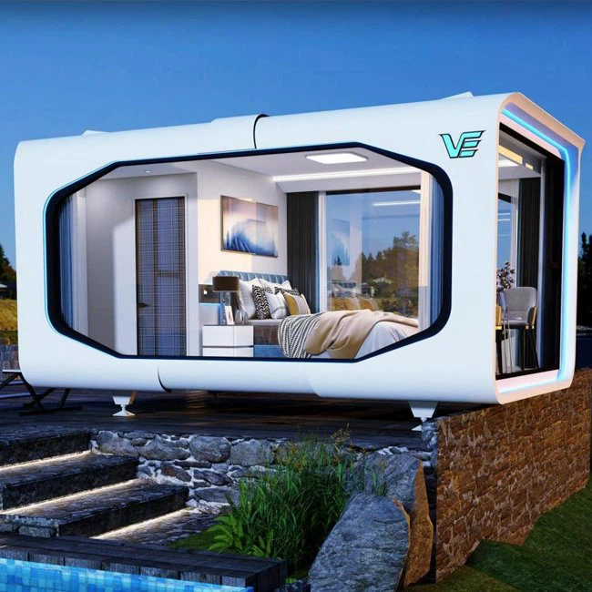 Prefabrikovaný inteligentný domček Apple Cabin Pod Tiny House s kúpeľňou